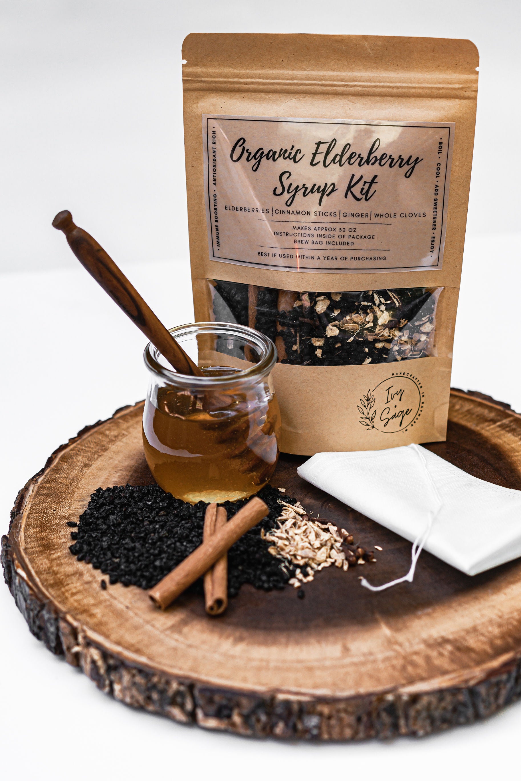 Original DIY Organic Elderberry Syrup Kit by Seattle Elderberry