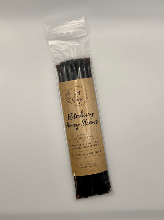 Elderberry Infused Honey Straws