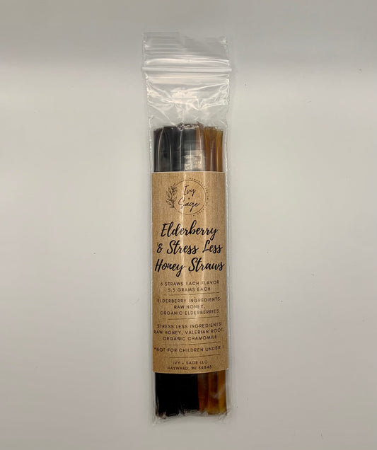 Elderberry AND Stress Less Infused Honey Straws Bundle